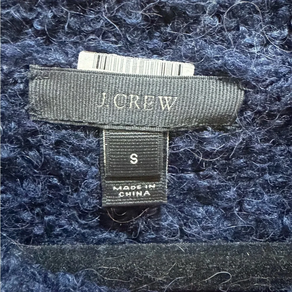 J. Crew Dark Blue Navy Crew Neck Wool Alpaca Blend Sweater Size Small